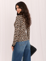 Beige women's blouse in leopard print.
