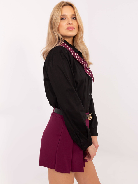 Hurt Czarna klasyczna koszula z apaszką w grochy