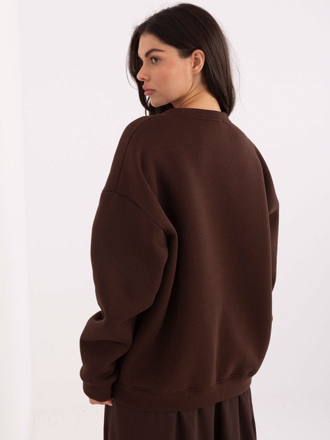 Ciemnobrązowa damska bluza z okrągłym dekoltem