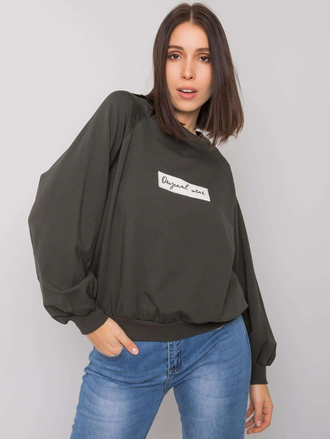 Ciemna khaki bluza plus size bez kaptura Hariette