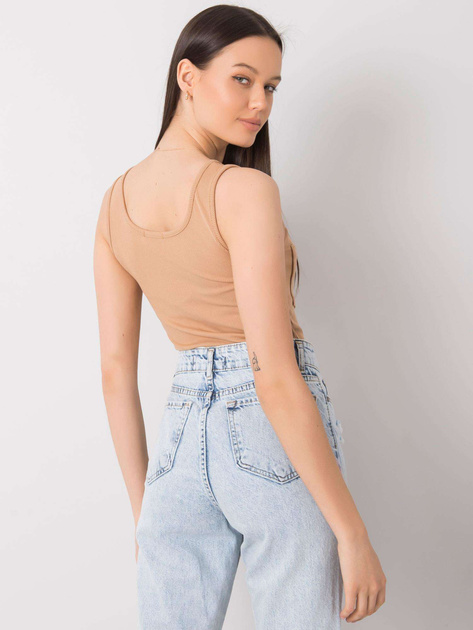 Camelowy top z kieszonkami Rosalind