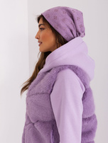 Hurtownia Jasnofioletowa czapka z dżetami