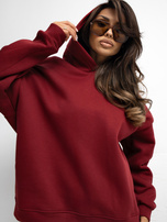 Bordowa bluza basic z ociepleniem RUE PARIS 
