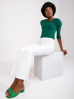 Ciemnozielona bluzka basic z bawełny Mona