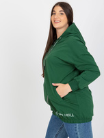 Hurt Ciemnozielona rozpinana bluza plua size z kapturem