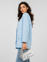 Jasnoniebieska marynarka z fakturowej tkaniny RUE PARIS 