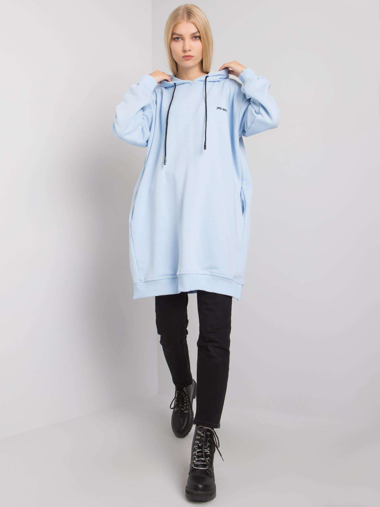 Light blue sweatshirt with pockets Indira