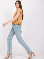 Camelowy t-shirt z falbankami Hierro MAYFLIES