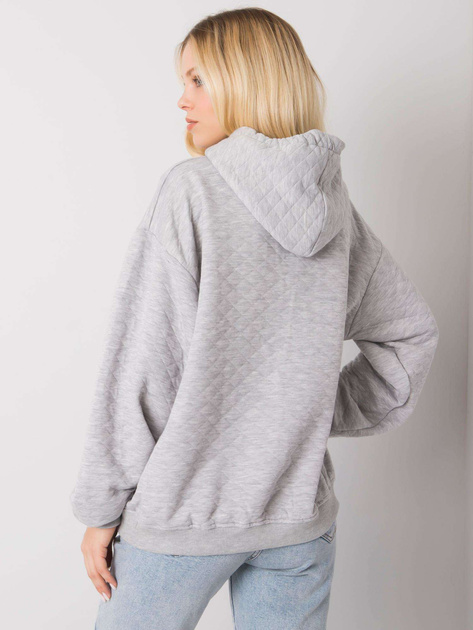 Szara melanżowa bluza z pikowaniem Hanna RUE PARIS