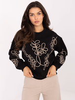 Czarna bawełniana bluza z haftem