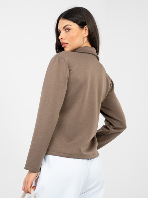 Brązowa dresowa marynarka z imitacją kieszeni