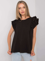 Schwarze Bluse mit Rüschen Claude OCH BELLA.