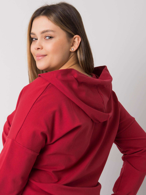 Bordowa rozpinana bluza plus size Kaylee