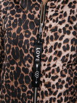 Schwarz-camel Bomberjacke mit Tierdruck.