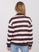 Jasnoróżowa damska bluza oversize w paski