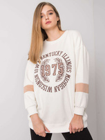 Ecru Oversize-Pullover mit Druck Kate.