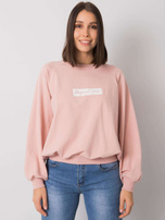 Brudnoróżowa bluza plus size bez kaptura Hariette