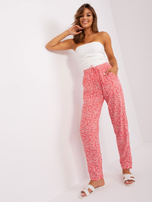 Hurt Jasnoczerwone materiałowe spodnie z wiskozy SUBLEVEL