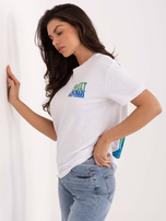 Biało-żółty t-shirt z nadrukiem cytryn SUBLEVEL 