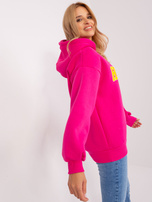 Großhandel Fuchsia Damen Kapuzenpullover mit Aufschrift.