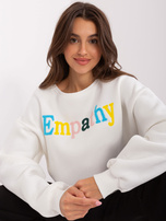 Hurt Ecru dresowa bluza bez kaptura z napisem