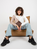 Hurt Biało-brązowa bawełniana bluza basic bez kaptura