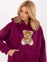 Hurtownia Fioletowa bluza oversize z kieszenią