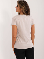 Hurtownia Beżowy t-shirt z bawełny SUBLEVEL