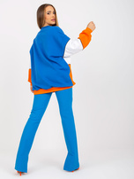 Hurt Niebiesko-pomarańczowa bluza basic bez kaptura RUE PARIS  