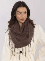 Brązowa trójkątna chusta z bawełny 