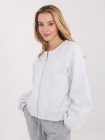 Jasnoszara rozpinana bluza z ociepleniem