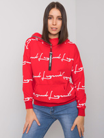 Czerwona bluza plus size z kieszenią Jossy
