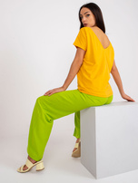 Ciemnożółty t-shirt damski Fire