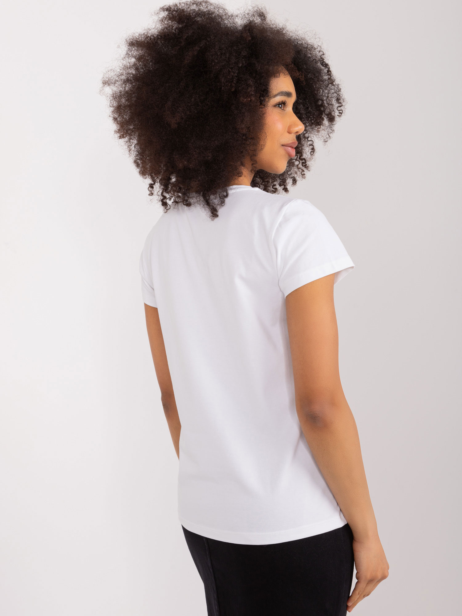 Hurt Weißes Damen-T-Shirt mit Pailletten BASIC FEEL GOOD.