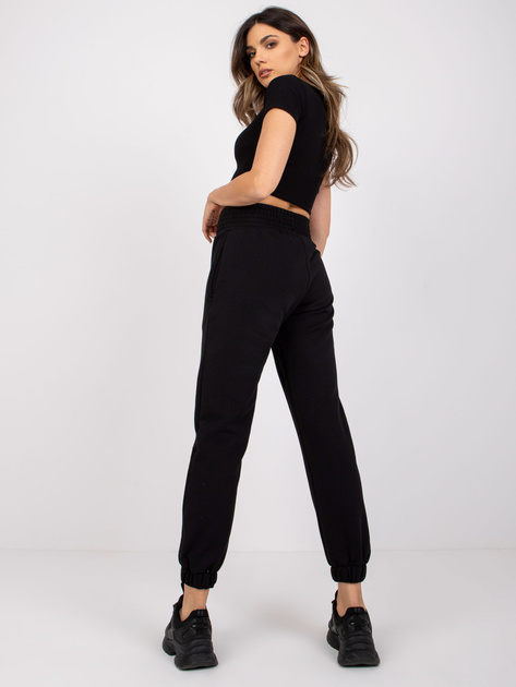 Czarne spodnie dresowe z kieszeniami RUE PARIS