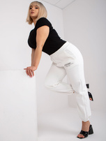 Białe spodnie dresowe plus size z bawełny Banni 