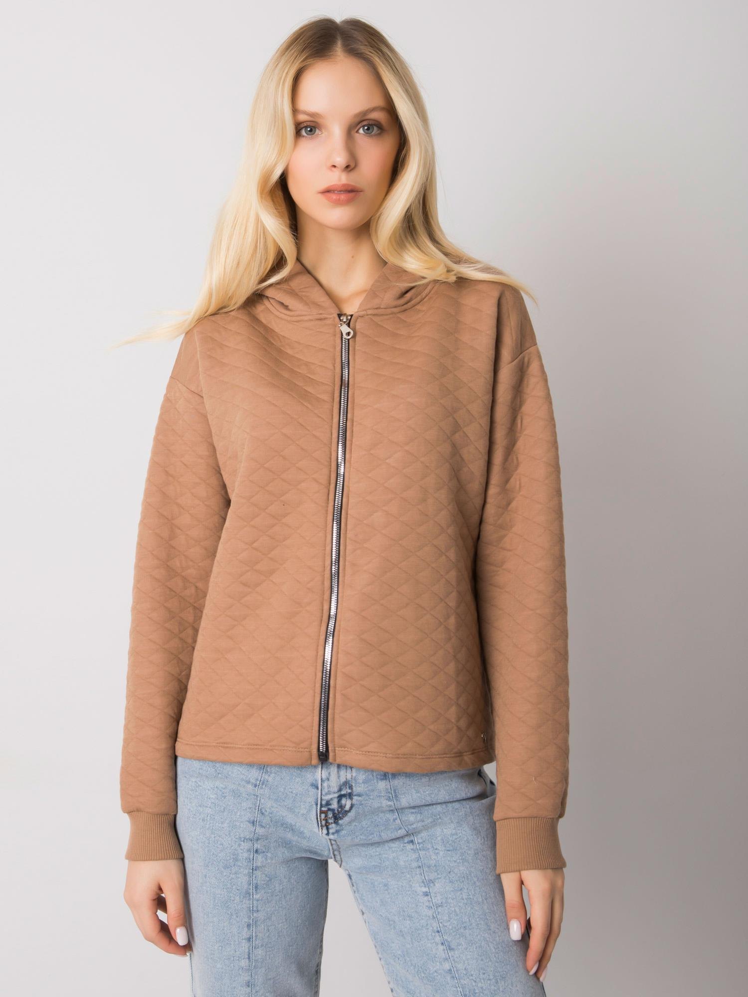 Camelowa pikowana bluza basic Melanie 