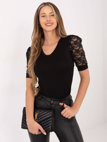 Schwarze Bluse Angel RUE PARIS.