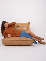 Hurt Jasnobrązowy sweter klasyczny z długim rękawem