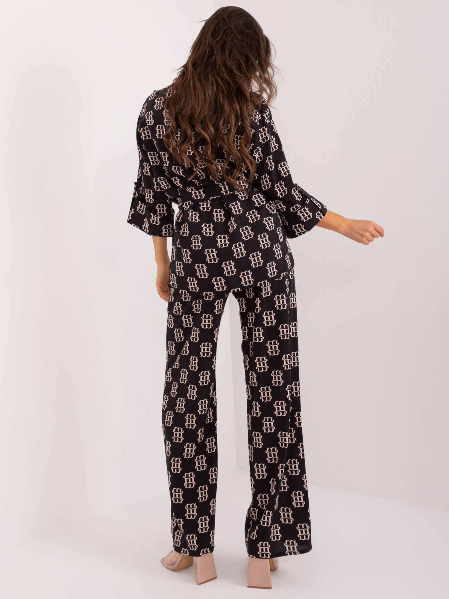 Hurt Czarny dwuczęściowy komplet letni z wiskozy 