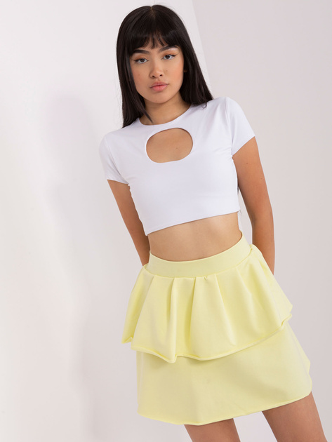 Hurtownia online Jasnożółta mini spódnica z falbaną