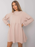 Helle beige Kleid mit langen Ärmeln Bellevue.