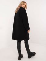 Hurt Czarny płaszcz teddy z zapięciem na guzik
