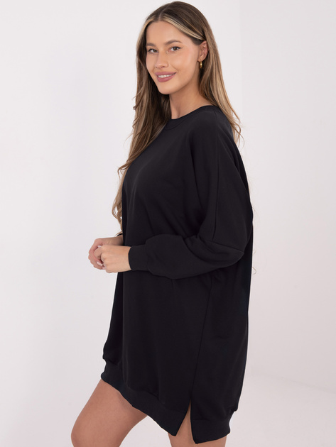 Granatowa dresowa sukienka basic ze ściągaczami