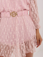 Jasnoróżowy koronkowy kombinezon hiszpanka