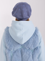 Hurt Brudnoniebieski damski beret z aplikacjami