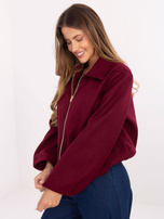 Burgundowa damska kurtka typu baloon RUE PARIS