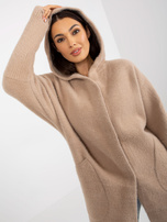 Hurt Jasnobeżowy damski płaszcz alpaka z wełną Carolyn