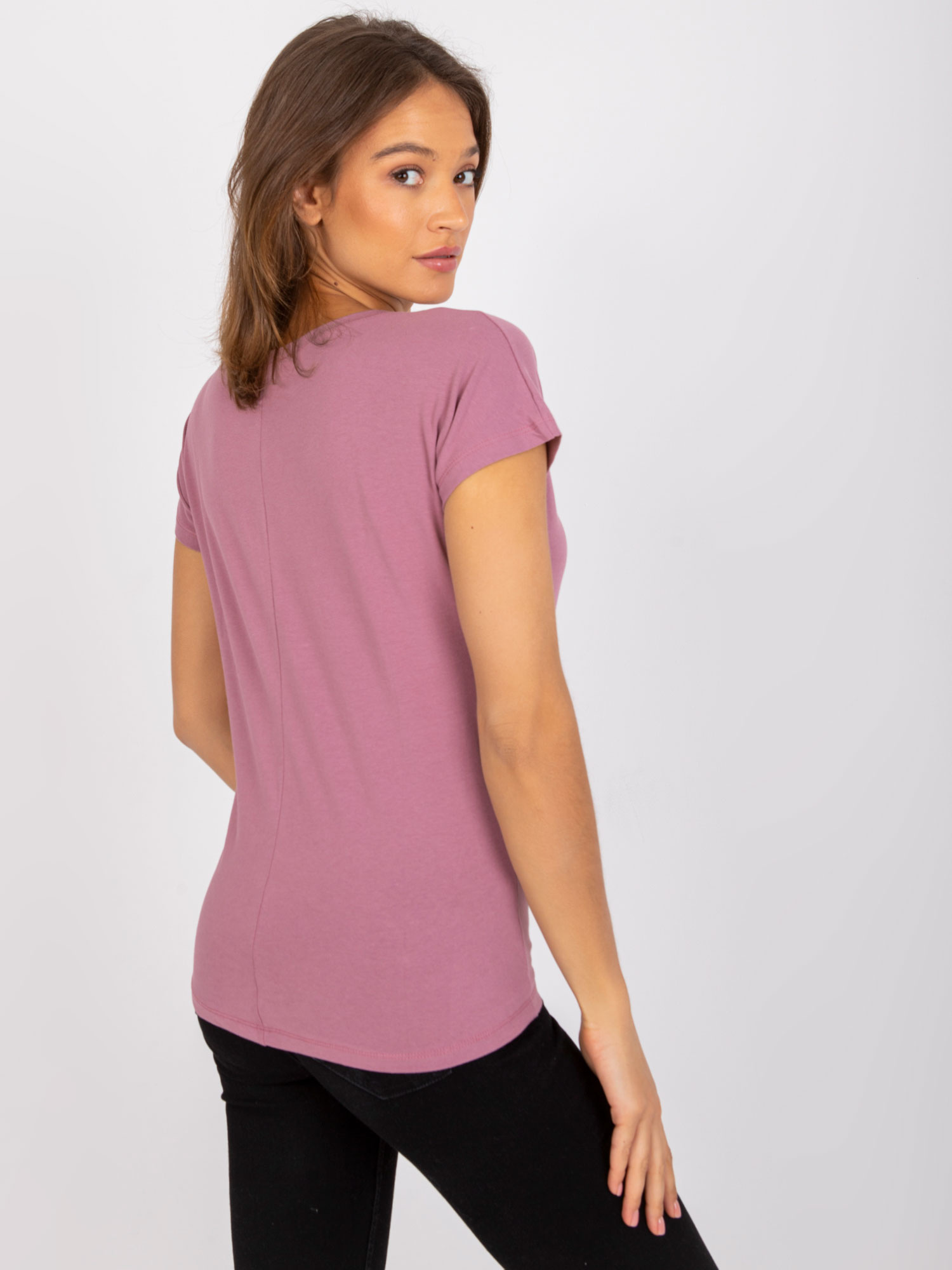Brudnoróżowy t-shirt Emory