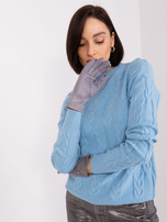 Hurtownia Szare dotykowe rękawiczki damskie  